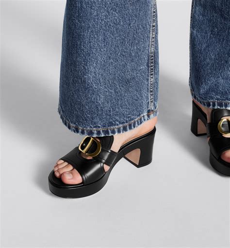 dior montaigne sandal|30 Montaigne Platform Slide Black Calfskin .